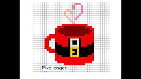 Christmas Santa Claus Mug Pixel Art How To Draw Pixelart Youtube