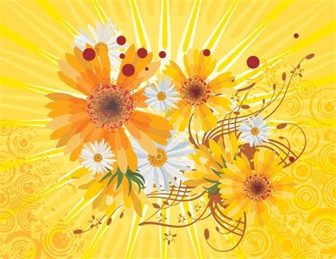 Flower Abstract Yellow Vector Background Vectors Graphic Art Designs In