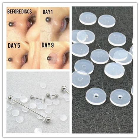 100pcs 16g 14g Silicone Flat Anti Hyper Anti Inverted For Ear
