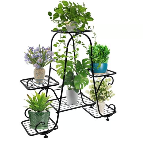 Buy Plant Stand Metal Outdoor Flower Pot Shelf Indoor Vertical Plants
