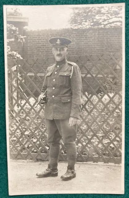 Ww1 British Soldier Wwi Real Photo Postcard Rppc Artillery Military