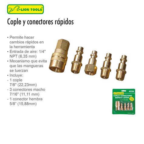 Cople Y Conectores R Pidos Lat N Pzs Lion Tools