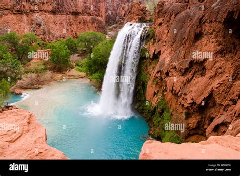 Havasu Waterfalls In Supai In The Grand Canyon Stock Photo Alamy