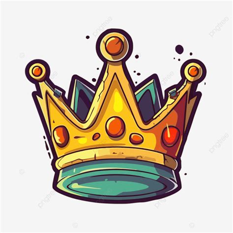 Cartoon King S Crown Drawn By Hand On White Background Clipart Vector