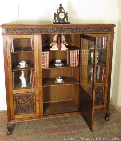 French Bookcases With Glass Doors Antique French Oak Bookcase With