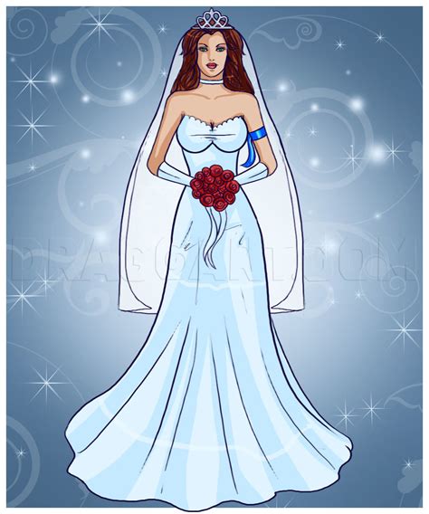 How To Draw A Bride, Step by Step, Drawing Guide, by Dawn - DragoArt