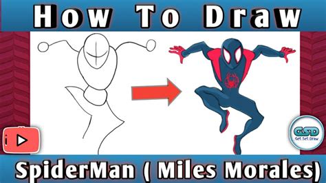 How To Draw Miles Morales Spiderman Step By Step Spiderman Into
