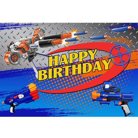 Nerf Toy Gun War Personalised Birthday Party Supplies Banner Backdrop