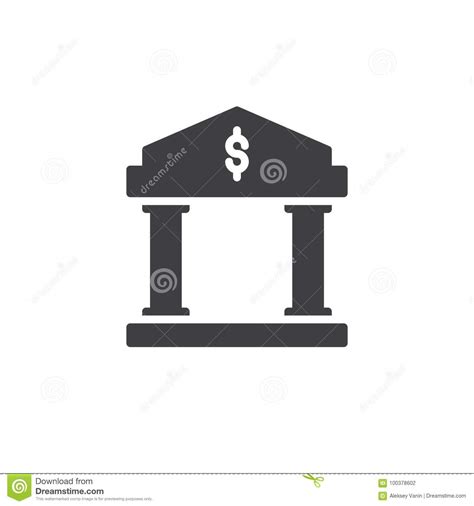 Bank Building Icon Vector Stock Vector Illustration Of Solid 100378602