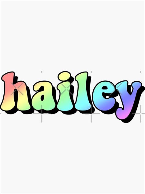 Aesthetic Rainbow Hailey Name Sticker For Sale By Star10008 Redbubble