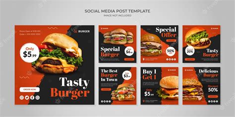 Premium Vector Tasty Burger Social Media Instagram Post Template