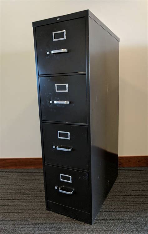 New hon vertical file cabinet letter size black drawer with spring loaded file divider as shown in pictures. Black Hon 4 drawer Vertical File Cabinet : Hon