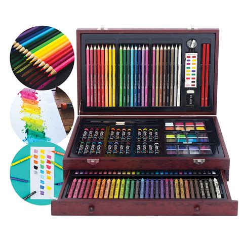 Buy Art 101 Doodle And Color 142 Pc Art Set In A Wood Carrying Case