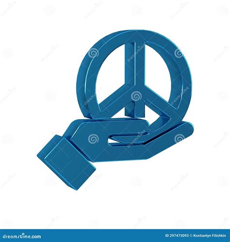 Blue Peace Icon Isolated On Transparent Background Hippie Symbol Of