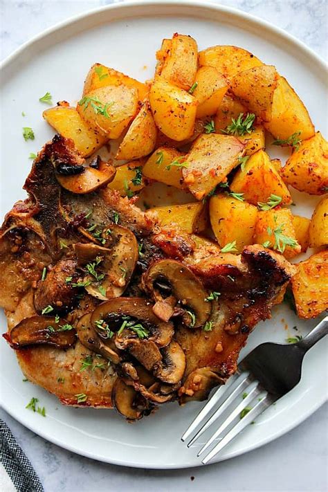 Ina garten has the cure for r.d.s. Garlic Butter Mushroom Pork Chops Recipe - tender and juicy chops seared and simmered in ...