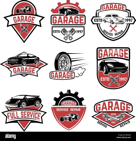 Set Of Vintage Car Service Labels Design Elements For Logo Label