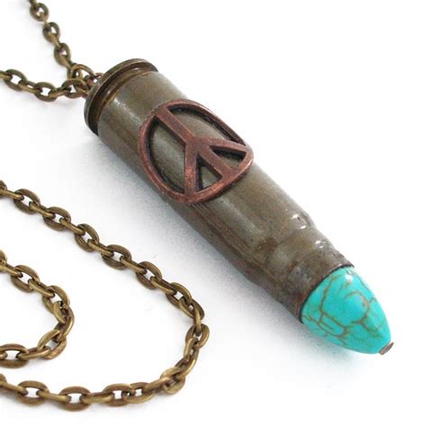 A Chance At Peace Bullet Necklace Jewelry Recycled Bullet Etsy