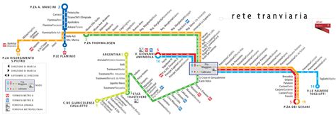 Map Of Rome Tram Stations Lines