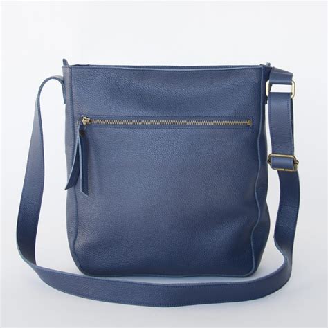 Blue Crossbody Bag With Wide Strap Laroll Bags