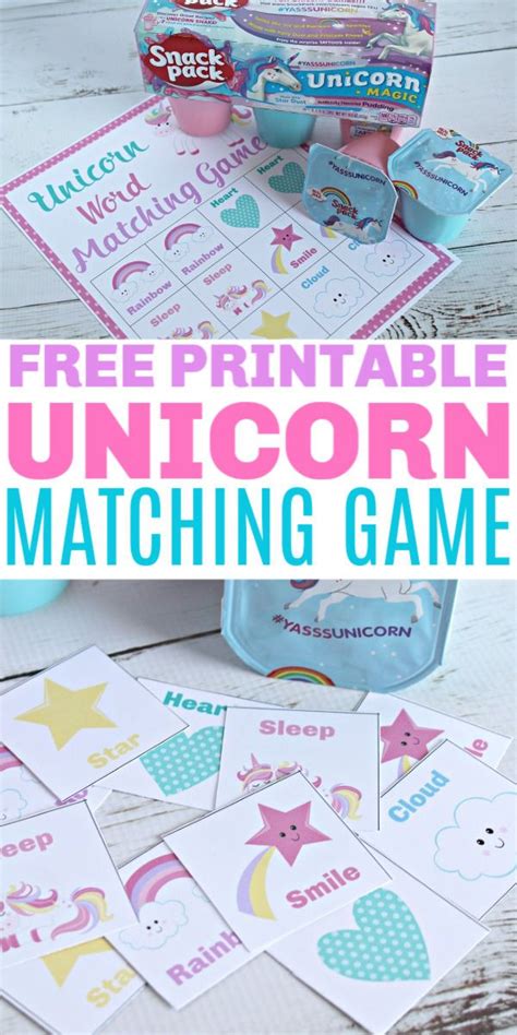 ad this printable unicorn matching game is adorable and a great kids