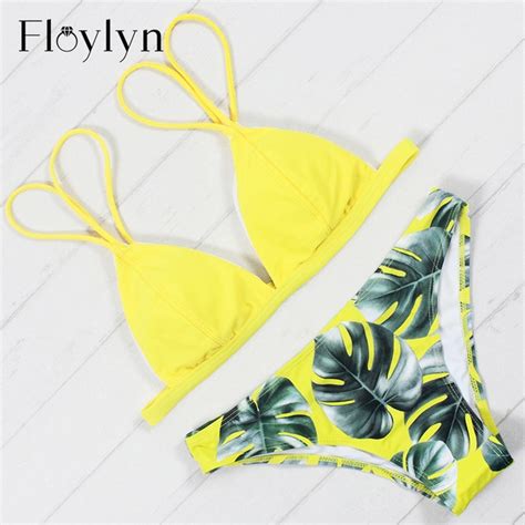 buy floylyn new arrival bikins sexy brazilian bikini set print women swimwear