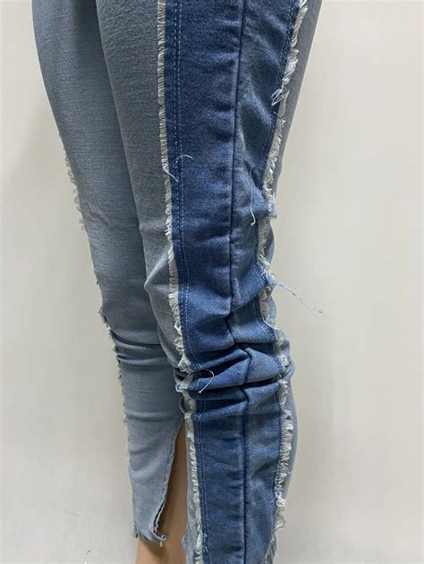women s 2021 stacked jeans custom reversed high waisted bell bottom slim pencil jeans pantalones