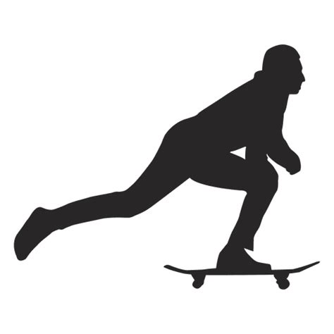Man Pushing Skateboard Silhouette Transparent Png And Svg Vector File