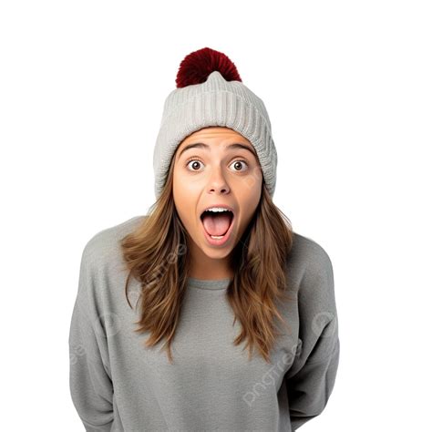 Young Girl With Christmas Hat Over Isolated Wall With Surprise Facial