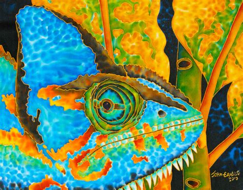 Blue Chameleon Painting By Daniel Jean Baptiste Pixels