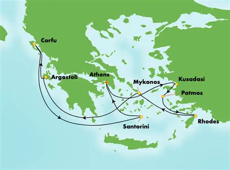 7 day greek isles round trip athens santorini mykonos and rhodes cruise europe cruise port