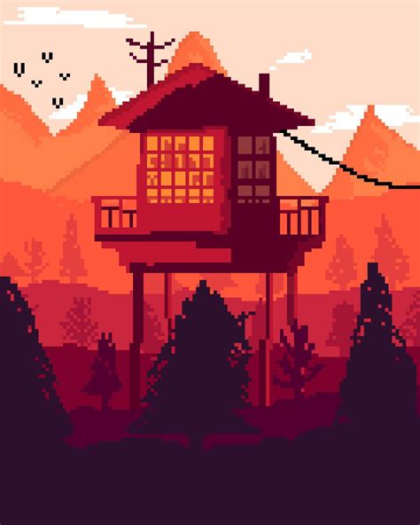 A Firewatch Inspired Pixel Art Still New To This So Any Advice Is
