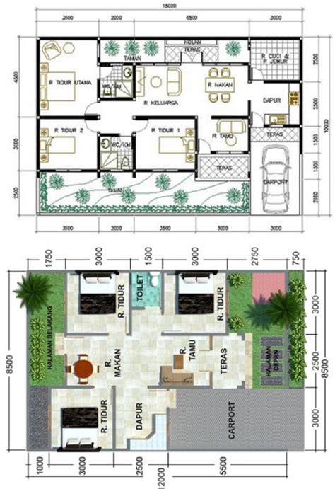 denah  desain rumah minimalis  kamar terbaru