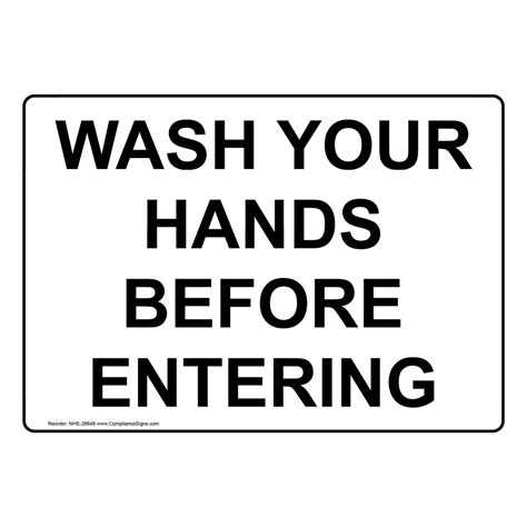 Handwashing Wash Hands Sign Wash Your Hands Before Entering