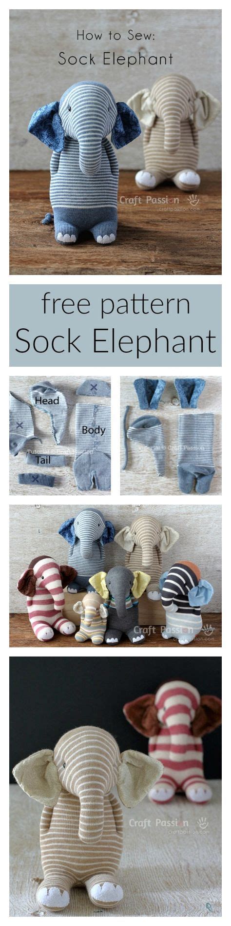 Sock Elephant Free Sewing Pattern And Tutorial Sewing