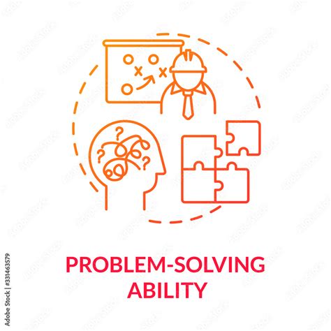 Problem Solving Ability Red Concept Icon Analytical Mind Creative Thinking Build Strategy