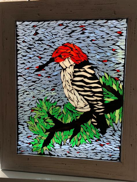 Stained Glass Woodpecker Suncatcher Mosaic Bird Art T For Bird Lovers Woodpecker Art