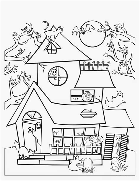 Free printable dot to dot pages. Haunted House Coloring Pages Printables at GetColorings ...