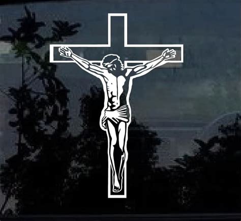 Jesus On Cross Window Decal Sticker Custom Made In The Usa Fast