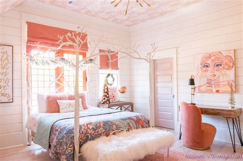 A Little Christmas Decor In Addisons Coral Girls Bedroom
