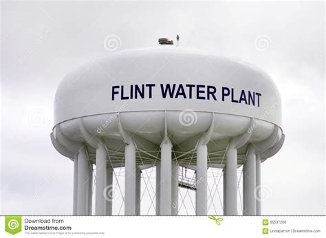 Flint Michigan Flint Water Plant Tower Editorial Image
