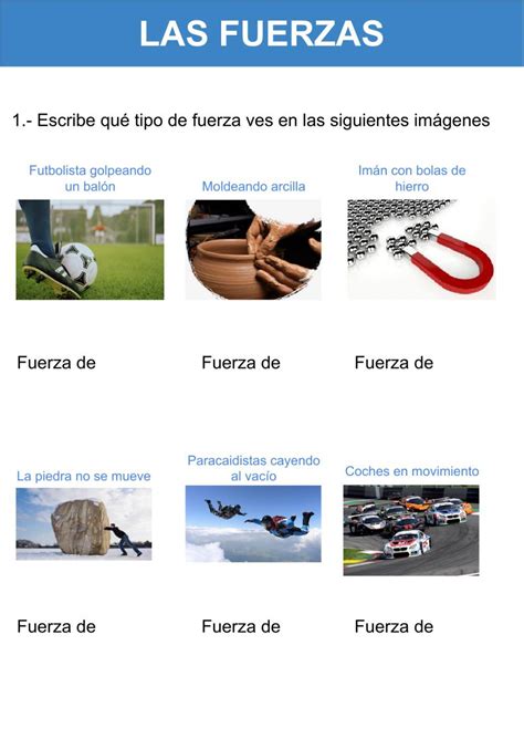 Ejercicio Interactivo De Tipos De Fuerza Worksheets Science Education Science Projects For