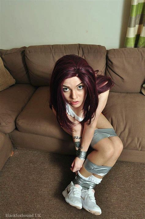 Cute Teen Restrained With Using A Grey Duct Tape 16 Photos