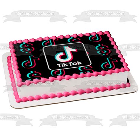 Tik Tok Logo Dollar Sighns Edible Cake Topper Image Abpid51986 A