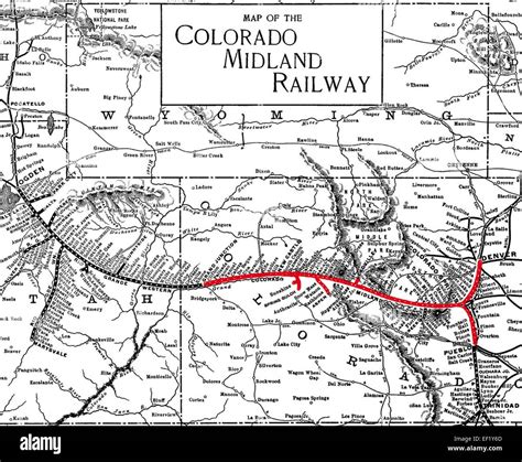Colorado Midland Railway Map Stock Photo Alamy