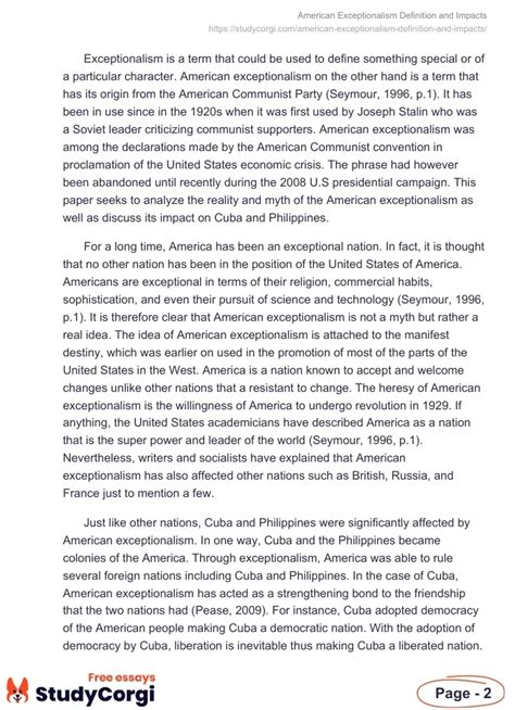 American Exceptionalism Definition And Impacts Free Essay Example