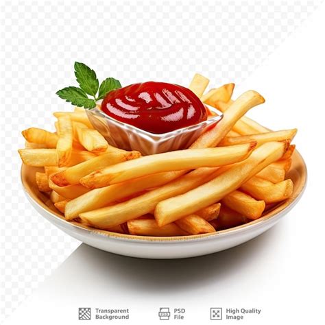 Premium Psd A Plate Of French Fries With Ketchup And Ketchup