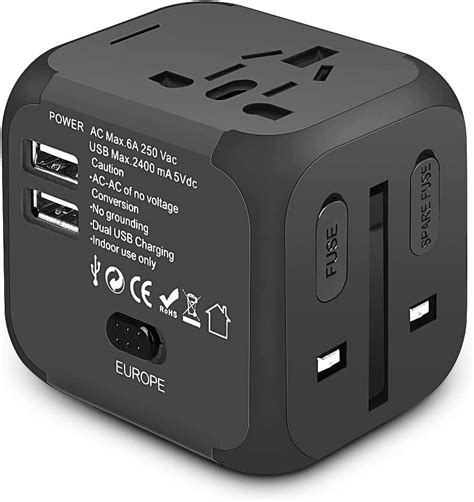 Universal Travel Adapter Worldwide International Plug Adapter With 2