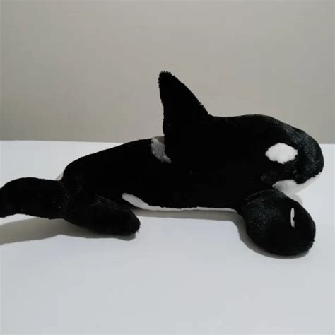 Sea World 15” Shamu Orca Killer Whale Plush Stuffed Animal Black White