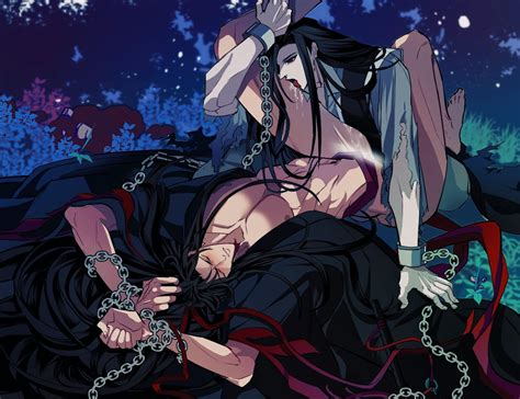 Rule 34 Anal Sex Bishonen Black Hair Black Hanfu Black Robe Chained Chained Cuffs Chained