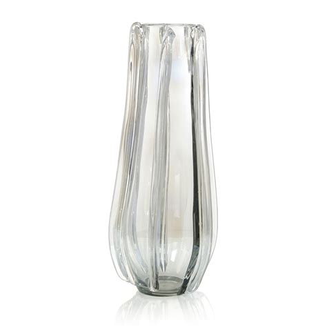 04 22 5 H X 10 25 W X 10 25 D Clear Handblown Glass Vase I